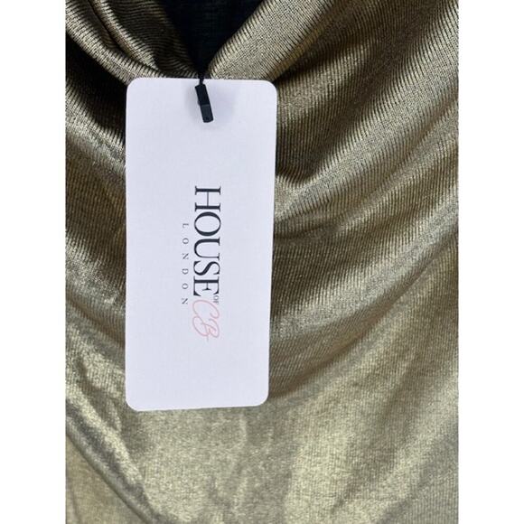 House of CB Sabella Gold Backless Long Sleeve Mini Dress – NWT Size Small - Picture 5 of 6